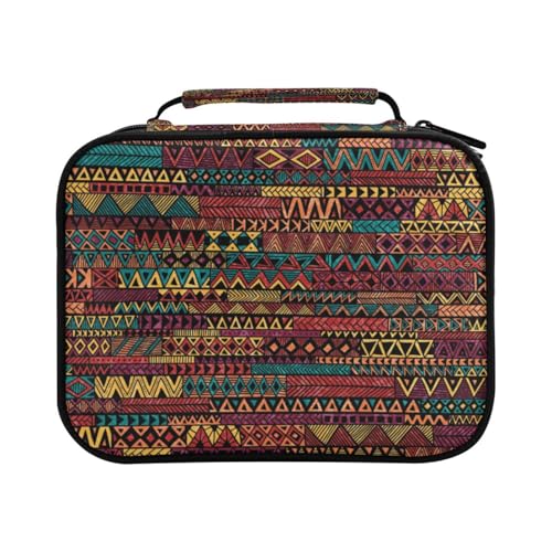 Federmäppchen im Ethno- und Tribal-Geometrie-Stil im Grunge-Stil, großes Fassungsvermögen, Federmäppchen für Buntstifte, Stiftetasche, Marker-Organizer, #01, Einheitsgröße, Hübsch von Mnsruu