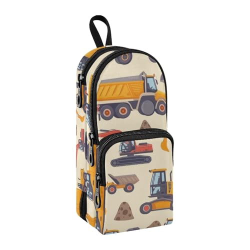 Federmäppchen mit Cartoon-Bagger-Design, großes Fassungsvermögen, Stifttasche mit Fach, Schüler-Schultaschen-Form, Schreibwaren-Organizer, Federmäppchen, Marker-Etui für Schule, Büro, Arbeit, von Mnsruu