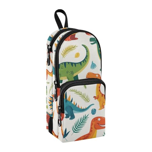 Federmäppchen mit Cartoon-Motiv, buntes Dinosaurier-Federmäppchen, großes Fassungsvermögen, Stifte-Tasche mit Fach, Schüler-Form, Schreibwaren-Organizer, Federmäppchen für Schule, Büro, Arbeit, Bunte von Mnsruu