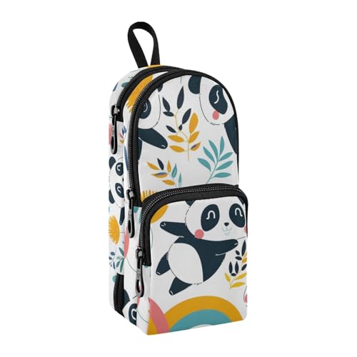 Federmäppchen mit Regenbogen-Panda-Motiv, großes Fassungsvermögen, Stifttasche mit Fach, Schüler-Form, Schreibwaren-Organizer, Federmäppchen, Marker-Etui für Schule, Büro, Arbeit, Regenbogen-Panda, von Mnsruu