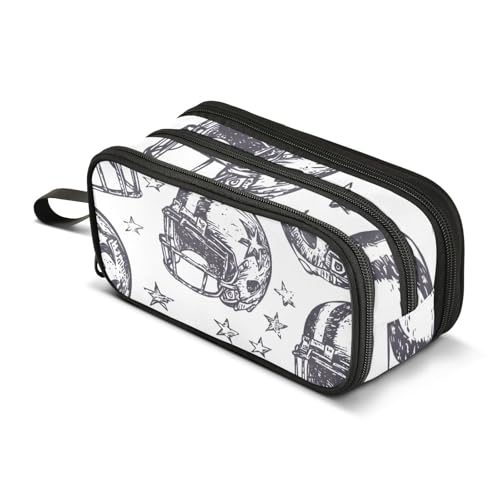 Federmäppchen mit Rugby-Fliesen-Motiv, großes Fassungsvermögen, Stifttasche für Jungen und Mädchen, 3 Fächer, Federmäppchen, Studenten, Schreibwaren, Organizer, Marker-Etui für Schule, Büro, Arbeit von Mnsruu