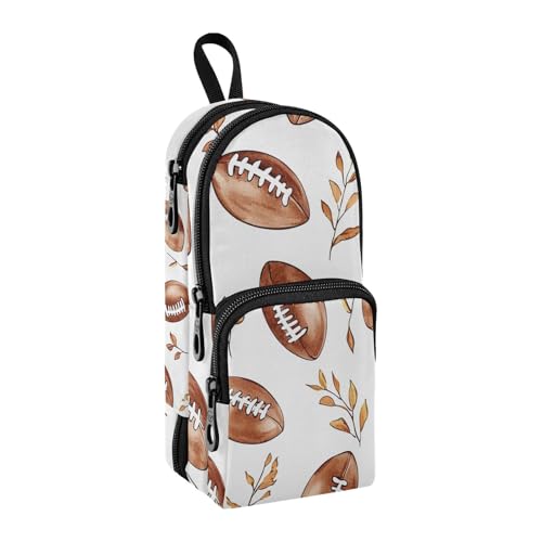 Federmäppchen mit braunem Blättermuster, großes Fassungsvermögen, Stifttasche mit Fach, Schüler-Form, Schreibwaren-Organizer, Federmäppchen, Marker-Etui für Schule, Büro, Arbeit von Mnsruu