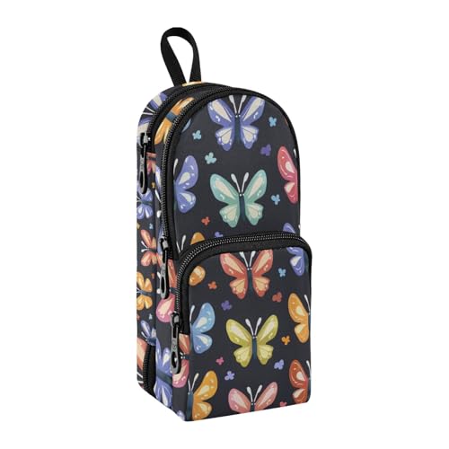 Federmäppchen mit buntem Schmetterling, großes Fassungsvermögen, Stifttasche mit Fach, für Schüler, Schultasche, Schreibwaren-Organizer, Stifteetui, Marker-Etui für Schule, Büro, Arbeit, Farbiger von Mnsruu
