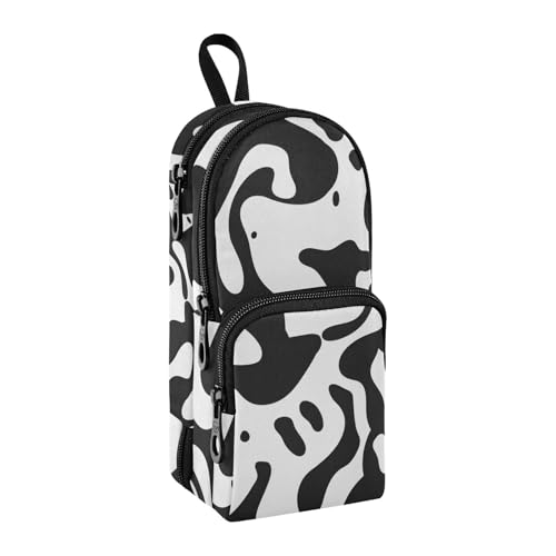 Federmäppchen mit großem Fassungsvermögen, Federmäppchen mit Fach für Schüler, Schultasche, Schreibwaren-Organizer, Stifteetui, Marker-Etui für Schule, Büro, Arbeit, Schwarz und Graffiti, Schwarz und von Mnsruu