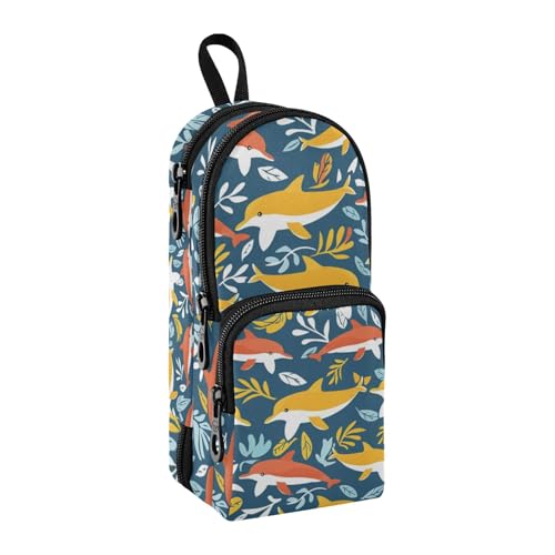 Federmäppchen mit großem Fassungsvermögen, Stifteetui mit Fach für Schüler, Schultasche, Schreibwaren-Organizer, Stifteetui, Marker-Etui für Schule, Büro, Arbeit, Rot / Gelb, Rot-gelbes Walblatt, Federmäppchen mit großem Fassungsvermögen, Stifteetui mit Fach für Schüler, Schultasche, Schreibwaren-Organizer, Stifteetui, Marker-Etui für Schule, Büro, Arbeit, Rot / Gelb, Rot-gelbes Walblatt, von Mnsruu