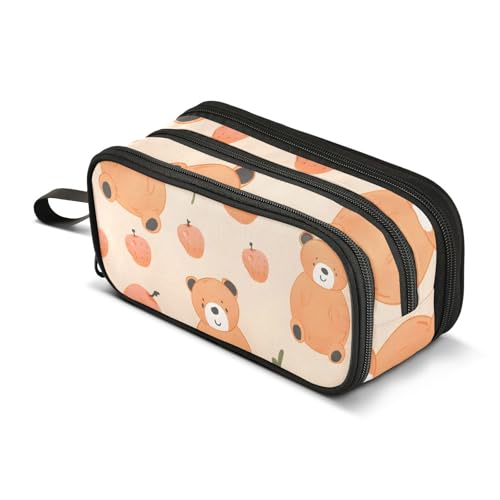 Federmäppchen mit großem Fassungsvermögen, für Büro, Uni, Schule, Schreibwaren, Make-up-Tasche, Bären-Bleistifttasche, mehrfarbig, Einheitsgröße, Kosmetikkoffer von Mnsruu