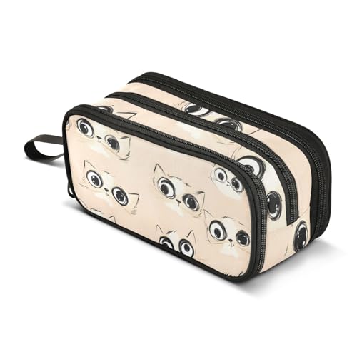 Federmäppchen mit großem Fassungsvermögen, für Büro, Uni, Schule, große Schreibwaren, Make-up-Tasche, Katzenauge, Federmäppchen für Teenager und Erwachsene, mehrfarbig, Einheitsgröße, Kosmetikkoffer von Mnsruu