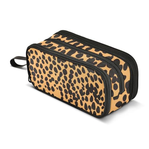 Federmäppchen mit großem Fassungsvermögen, für Büro, Uni, Schule, große Schreibwaren, Make-up-Tasche, Leopardenmuster, für Teenager und Erwachsene, mehrfarbig, Einheitsgröße, Kosmetikkoffer von Mnsruu