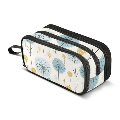 Federmäppchen mit großem Fassungsvermögen, für Büro, Uni, Schule, große Schreibwaren, Make-up-Tasche, Löwenzahn, Federmäppchen für Teenager und Erwachsene, mehrfarbig, Einheitsgröße, Kosmetikkoffer von Mnsruu