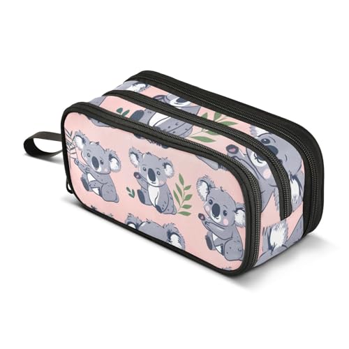 Federmäppchen mit großem Fassungsvermögen, für Büro, Uni, Schule, große Schreibwaren, Make-up-Tasche, niedliches Cartoon-Koala-Federmäppchen für Teenager und Erwachsene, mehrfarbig, Einheitsgröße von Mnsruu