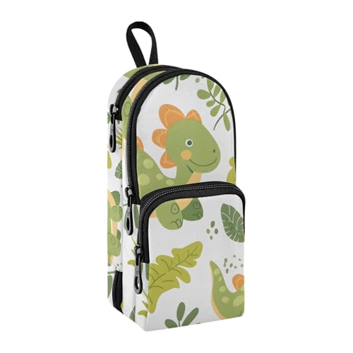 Federmäppchen mit grünem Dinosaurier-Pflanzenmotiv, großes Fassungsvermögen, Stifttasche mit Fach, Schüler-Form, Schreibwaren-Organizer, Federmäppchen für Schule, Büro, Arbeit, Grüne von Mnsruu