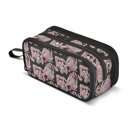 Federmäppchen mit niedlichem Affen-Motiv, für Jungen und Mädchen, großes Fassungsvermögen, Schule, Büro, Schreibwaren, Organizer, Federmäppchen, Halter, Reißverschluss, Kinder, Teenager, Erwachsene, Federmäppchen mit niedlichem Affen-Motiv, für Jungen und Mädchen, großes Fassungsvermögen, Schule, Büro, Schreibwaren, Organizer, Federmäppchen, Halter, Reißverschluss, Kinder, Teenager, Erwachsene, von Mnsruu