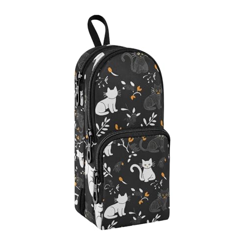 Federmäppchen mit niedlichem Katzenmotiv, großes Fassungsvermögen, Stifttasche mit Fach für Schüler, Schultasche, Schreibwaren-Organizer, Stifteetui, Marker-Etui für Schule, Büro, Arbeit, Niedliche von Mnsruu