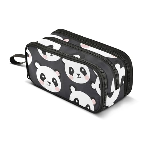 Federmäppchen mit niedlichem Panda-Motiv, großes Fassungsvermögen, Stifttasche für Jungen und Mädchen, 3 Fächer, Federmäppchen, Studenten, Schreibwaren, Organizer, Marker-Etui für Schule, Büro, von Mnsruu