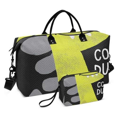 Große Reisetasche, Dinosaurier-Malerei als Vektor für Kinder, modische Wochenend-Reisetasche für Damen und Herren, Gepäcktasche mit Trolleyhülle, Flugzeug-Reiseutensilien zum Fliegen, #03, von Mnsruu