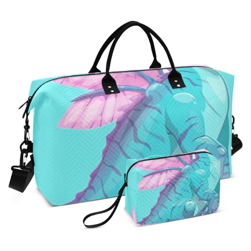 Große Reisetasche, Dinosaurier-Wochenend-Reisetasche für Damen und Herren, Gepäcktasche mit Trolleyhülle, Flugzeug-Reiseutensilien zum Fliegen, #03, Einheitsgröße, modisch von Mnsruu