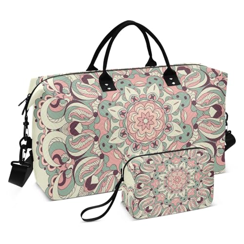 Große Reisetasche, schöne arabeske Spitze, Wochenend-Reisetasche für Damen und Herren, Gepäcktasche mit Trolleyhülle, Flugzeug-Reiseutensilien zum Fliegen, #04, Einheitsgröße, modisch Große Reisetasche, schöne arabeske Spitze, Wochenend-Reisetasche für Damen und Herren, Gepäcktasche mit Trolleyhülle, Flugzeug-Reiseutensilien zum Fliegen, #04, Einheitsgröße, modisch von Mnsruu
