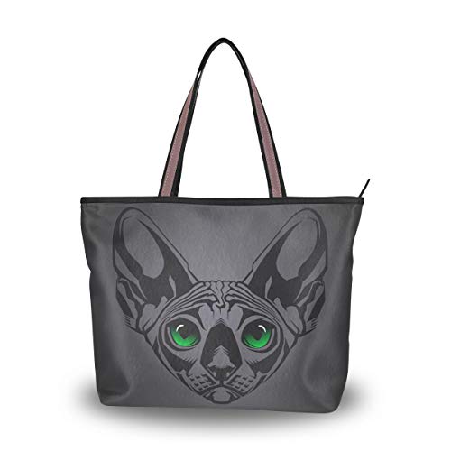 Große Schultertasche Sphynx Katzen-Handtasche mit Reißverschluss, Strandtaschen, multi, Large von Mnsruu