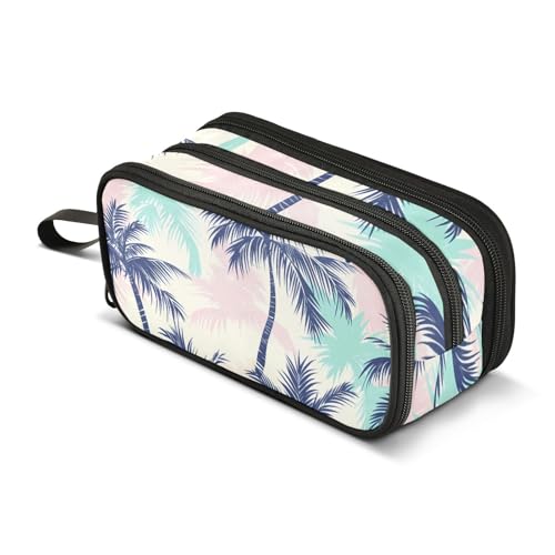 Großes Federmäppchen, Rosa, Grün, Blau, Palme, Federmäppchen, tragbar, Büro, Schreibwaren, Make-up-Tasche für Mittelschule, Studenten, Mädchen, Jungen, mehrfarbig, Einheitsgröße, Kosmetikkoffer Großes Federmäppchen, Rosa, Grün, Blau, Palme, Federmäppchen, tragbar, Büro, Schreibwaren, Make-up-Tasche für Mittelschule, Studenten, Mädchen, Jungen, mehrfarbig, Einheitsgröße, Kosmetikkoffer von Mnsruu