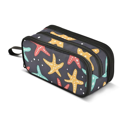 Großes Federmäppchen, kleines Seestern-Federmäppchen, tragbar, Bürobedarf, Make-up-Tasche für Mittelschule, Studenten, Mädchen, Jungen, mehrfarbig, Einheitsgröße, Kosmetikkoffer von Mnsruu