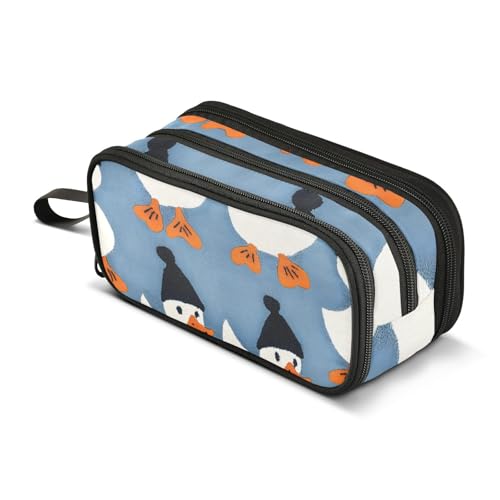 Großes Federmäppchen mit Entenmuster, tragbar, für Büro, Schreibwaren, Make-up-Tasche für Mittelschule, Studenten, Mädchen, Jungen, mehrfarbig, Einheitsgröße, Kosmetikkoffer von Mnsruu