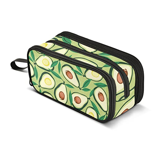 Federmäppchen, Motiv: grüne Avocado, großes Federmäppchen, tragbar, Bürobedarf, Make-up-Tasche für Mittelschule, Studenten, Mädchen, Jungen, mehrfarbig, Einheitsgröße, Taschen-Organizer von Mnsruu