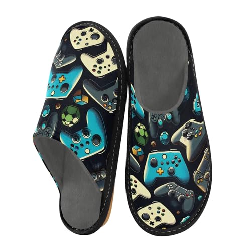 Hausschuhe für Gaming-Controller, rutschfeste Hausschuhe für Damen und Herren, warme Hausschuhe, für drinnen und draußen, Schwarz, Blau, Hellgrün, Creme, Hellblau, Braun, Hellviolett, Mehrfarbig, Hausschuhe für Gaming-Controller, rutschfeste Hausschuhe für Damen und Herren, warme Hausschuhe, für drinnen und draußen, Schwarz, Blau, Hellgrün, Creme, Hellblau, Braun, Hellviolett, Mehrfarbig, von Mnsruu