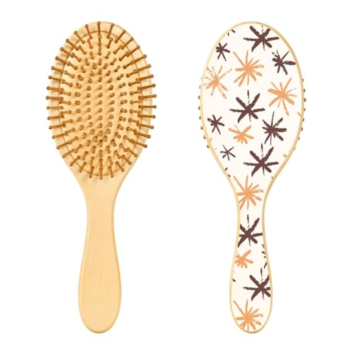 Holz-Haarbürste, Weihnachts-/Winter-Schneeflocken-Haarbürste für langes, kurzes, lockiges, dickes, dünnes Haar, für Damen, Herren, Jungen, Mädchen von Mnsruu