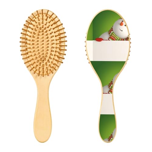 Holz-Haarbürste, Weihnachts-Haarbürste für lange, kurze, lockige, dicke, dünne Haare, Damen, Herren, Jungen, Mädchen, Haarbürste von Mnsruu