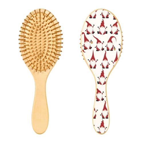 Holz-Haarbürste, Weihnachts-Zwerge, Haarbürste für langes, kurzes, lockiges, dickes, dünnes Haar, für Damen, Herren, Jungen, Mädchen von Mnsruu