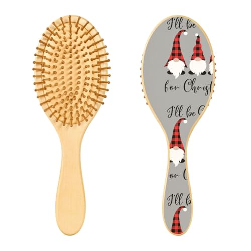 Holz-Haarbürste, Weihnachtsmann-Zwerg für Weihnachten, Haarbürste für lange, kurze, lockige, dicke, dünne Haare, für Damen, Herren, Jungen, Mädchen von Mnsruu