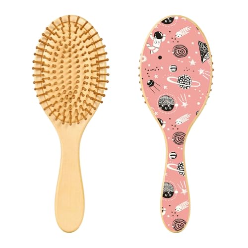 Holzhaarbürste, Dinosaurier-Haarbürste für langes, kurzes, lockiges, dickes, dünnes Haar, für Damen, Herren, Jungen, Mädchen, Haarbürste von Mnsruu