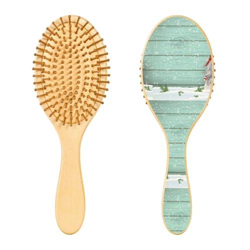 Holzhaarbürste, skandinavische Weihnachts-Zwerg-Haarbürste für lange, kurze, lockige, dicke, dünne Haare, Damen, Herren, Jungen, Mädchen von Mnsruu