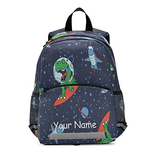 Individueller Kinder-Rucksack, personalisierter Rucksack mit Namen, Astronauten-Dinosaurier-Kindergarten Schultasche für Kleinkind Mädchen Jungen von Mnsruu
