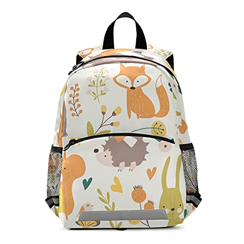 Isaoa Rucksack mit Zügeln, niedlicher Bär, Hase, Eichhörnchen, Fuchs, für Jungen und Mädchen, Kinderrucksack, Rucksack, Tagespflegetasche, Vorschule, Kinderzimmer, Reisetasche mit Brustclip von Mnsruu