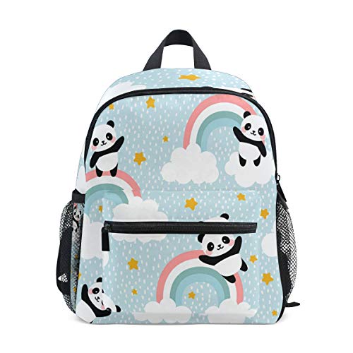 Kinderrucksack Netter Panda Mit Regenbogen Wolke Kindergarten Vorschule Tasche für Kleinkind Mädchen Jungen von Mnsruu