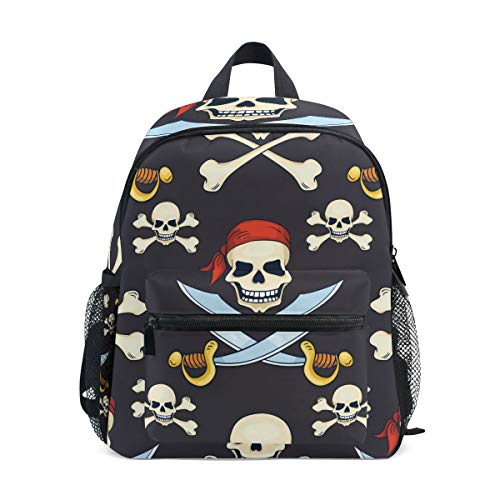 Kinderrucksack Piratenschädel Kindergarten Kindergartentasche für Kleinkinder Mädchen Jungen von Mnsruu