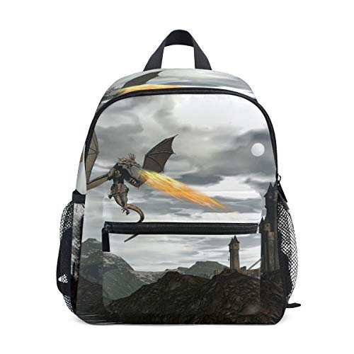 Kinderrucksack Rucksack Drachen und Burg Schultasche für Kleinkind Kindergarten Jungen Mädchen von Mnsruu