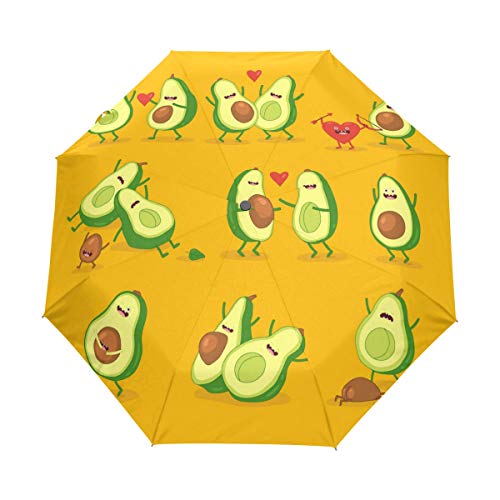 Kompakter Reise-Regenschirm mit Avocado, automatisches Öffnen und Schließen, winddicht, Anti-UV von Mnsruu