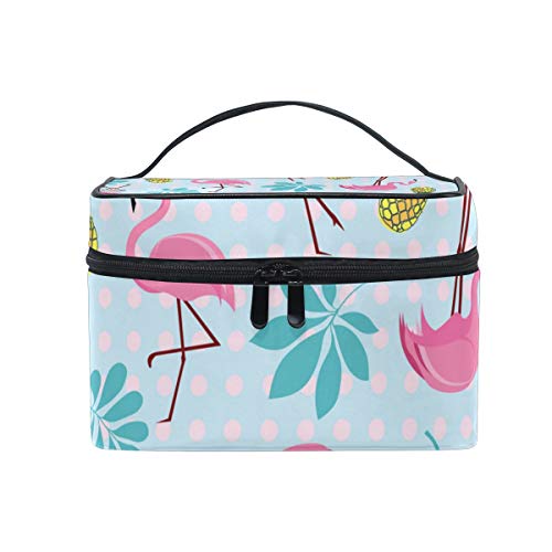 Kosmetiktasche, Flamingo und Ananas kosmetische Kulturbeutel Aufbewahrungsbox Veranstalter Fall große Reise Griff Beutel beste Geschenk für Teenager-Mädchen-Frauen-Dame von Mnsruu