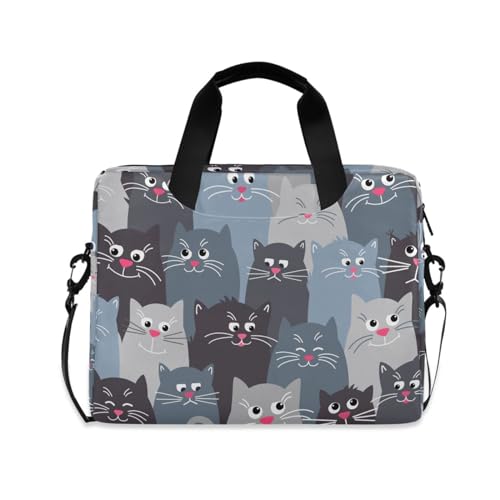 Laptoptasche Katze Kindlich Laptop Schulter Messenger Bag Aktentasche Tragetasche Computer Tablet Tasche 15,6 Zoll mit verstellbarem Notebook-Schultergurt, c120, Large von Mnsruu