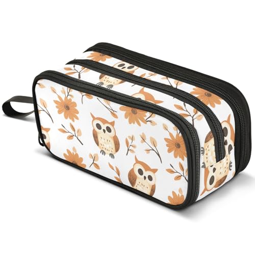 Little Monkeys Federmäppchen mit Palmen, großes Fassungsvermögen, Stifteetui mit 3 Fächern, Stifthalter, Organizer, Schreibwaren-Tasche, B587, Kinderrucksack von Mnsruu