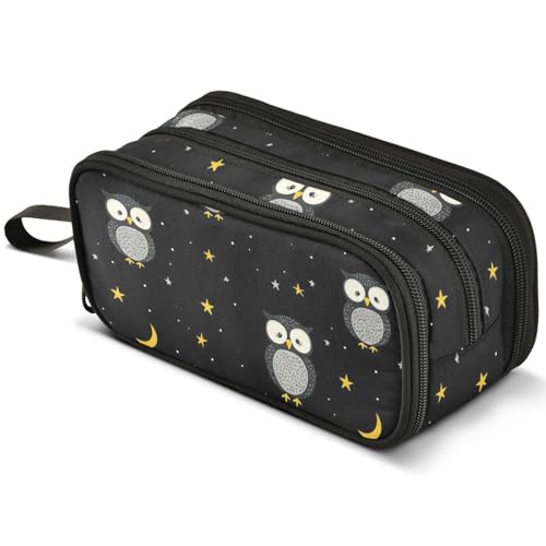 Little Monkeys Federmäppchen mit Palmen, großes Fassungsvermögen, Stifteetui mit 3 Fächern, Stifthalter, Organizer, Schreibwaren-Tasche, B588, Kinderrucksack von Mnsruu