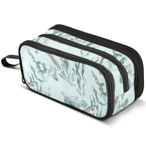 Little Monkeys Federmäppchen mit Palmen, großes Fassungsvermögen, Stifteetui mit 3 Fächern, Stifthalter, Organizer, Schreibwaren-Tasche, B591, Kinderrucksack von Mnsruu