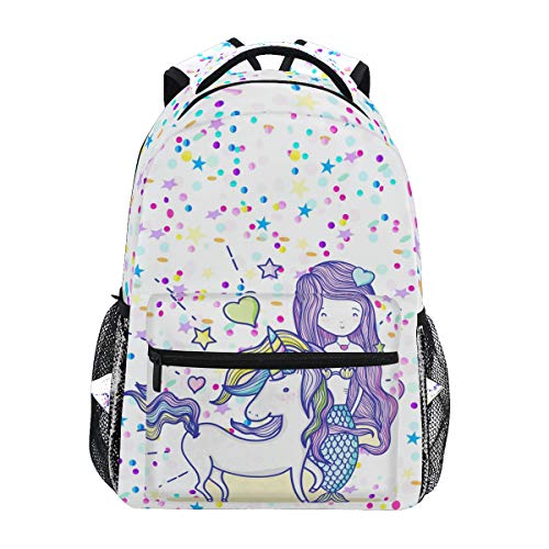 Magic Unicorn Mermaid Girl Rucksack Schultasche Reiserucksack Schultasche Rucksack für Studenten Jungen Mädchen von Mnsruu