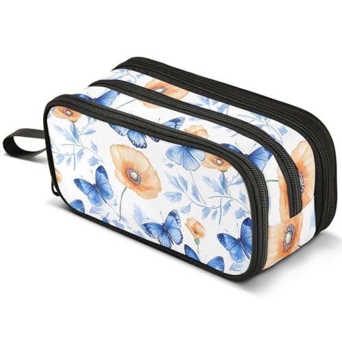 Mnsruu Alpakas Kaktus Wolken Federmäppchen Große Kapazität Stifteetui Federmäppchen mit 3 Fächern Stifthalter Organizer Schreibwarentasche, B439, Kinderrucksack von Mnsruu