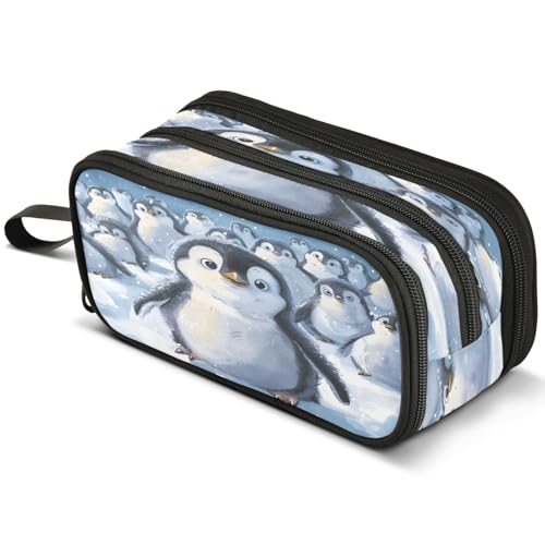 Mnsruu Aquarell-Federmäppchen mit Kuhblumenkranz, großes Fassungsvermögen, Stifteetui mit 3 Fächern, Stifthalter, Organizer, Schreibwaren-Tasche, B069, Kinderrucksack von Mnsruu