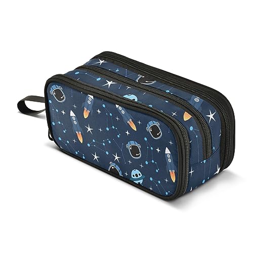 Mnsruu Cosmic Rocket Star Space Federmäppchen Jungen Mädchen Stifttasche Große Kapazität Schule Büro Schreibwaren Organizer Federmäppchen Halter Reißverschluss Kinder Teenager Erwachsene, A684, von Mnsruu