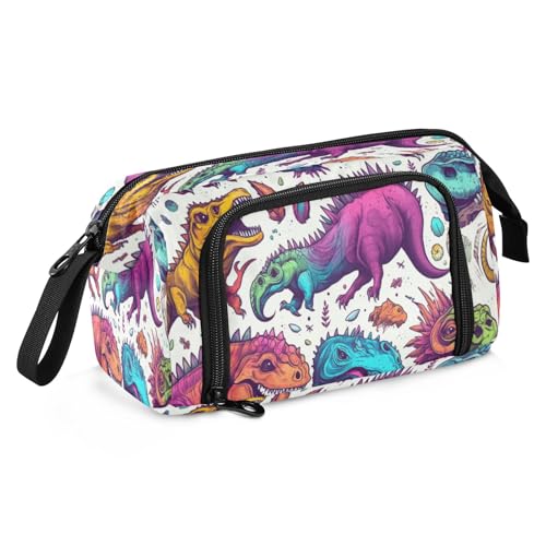 Mnsruu Dinosaurier-Fossil-Federmäppchen, großes Fassungsvermögen, Stifteetui, Schreibwaren, Büro, Organizer-Tasche für Jungen und Mädchen von Mnsruu