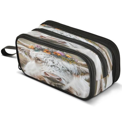 Mnsruu Dragon Federmäppchen, bunt, großes Fassungsvermögen, Stifteetui mit 3 Fächern, Stifthalter, Organizer, Schreibwaren-Tasche, B103, Kinderrucksack von Mnsruu